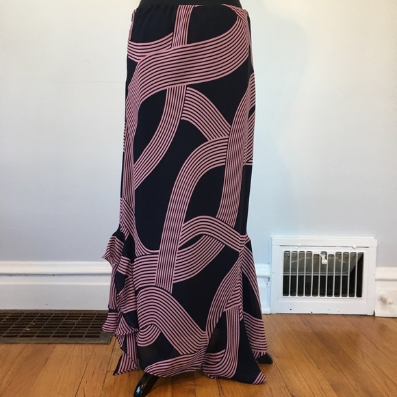 VTG Ashley Stewart Swirl Ruffled Skirt Set, 14 - Picture 7 of 11